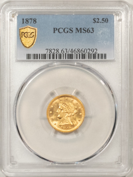 $2.50 1878 $2.50 LIBERTY GOLD – PCGS MS-63, FLASHY & CHOICE!