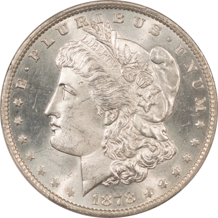 Morgan Dollars 1878 7TF MORGAN DOLLAR, REVERSE OF 1879 – PCGS MS-64, BLAST WHITE!