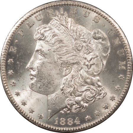 Dollars 1884-CC MORGAN DOLLAR GSA – NGC BANDED MS-63, W/ BOX & COA, BLAST WHITE!