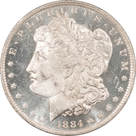 Morgan Dollars 1884-O MORGAN DOLLAR – PCGS MS-63 DMPL, WHITE W/ GREAT CONTRAST!