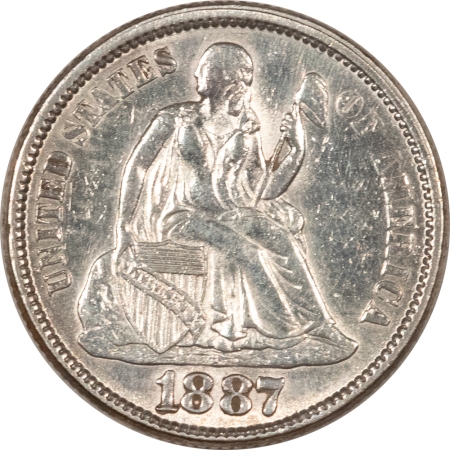New Store Items 1887 LIBERTY SEATED DIME – HIGH GRADE COIN & VIRTUALLY UNCIRCULATED, CLEANED