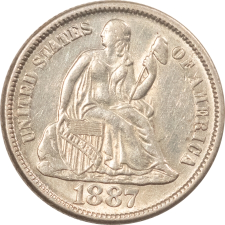 New Store Items 1887 LIBERTY SEATED DIME – NICE HIGH GRADE COIN, FLASHY & VIRTUALLY UNCIRCULATED