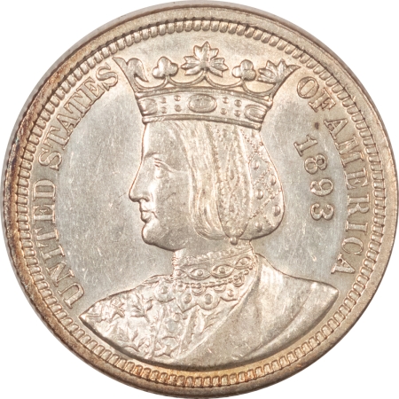 Early Commems 1893 ISABELLA COMMEMORATIVE QUARTER – FLASHY UNCIRCULATED W/ A LIGHT WIPE