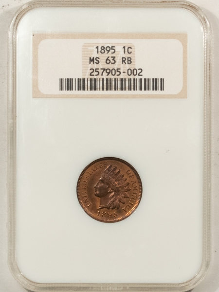 Indian 1895 INDIAN CENT – NGC MS-63 RB, OLD FATTY & PREMIUM QUALITY!