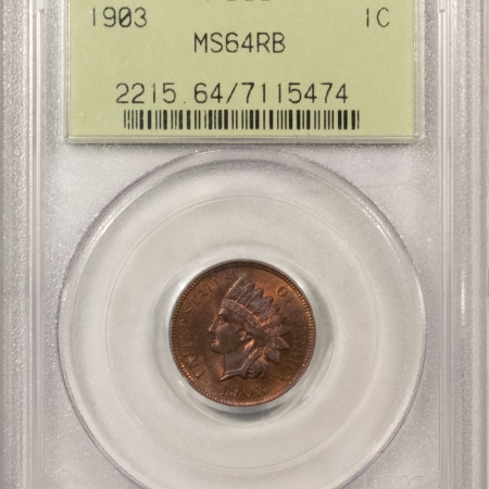 New Store Items 1903 INDIAN CENT – PCGS MS-64 RB, OLD GREEN HOLDER & PREMIUM QUALITY!