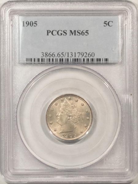 Liberty Nickels 1905 LIBERTY NICKEL – PCGS MS-65, GEM UNC!