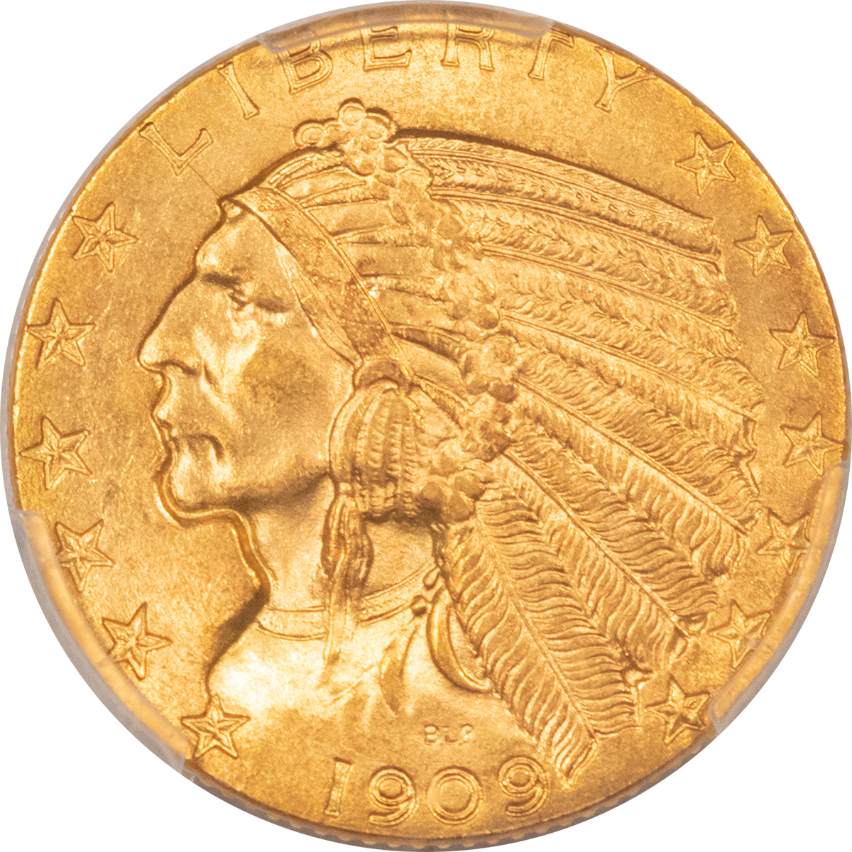 1909-D $5 INDIAN HEAD GOLD - PCGS MS-65, BLAZING GEM HALF EAGLE! - The ...