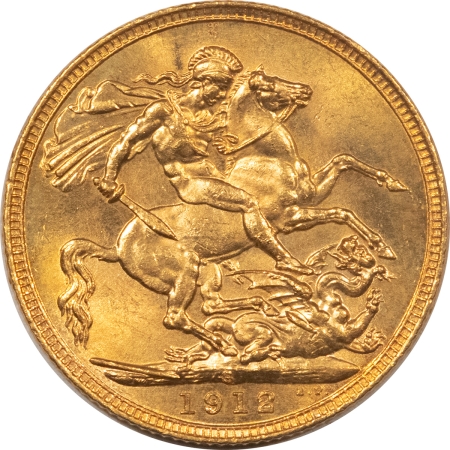 Gold 1912-S AUSTRALIA GOLD SOVEREIGN – FRESH & CHOICE BU!