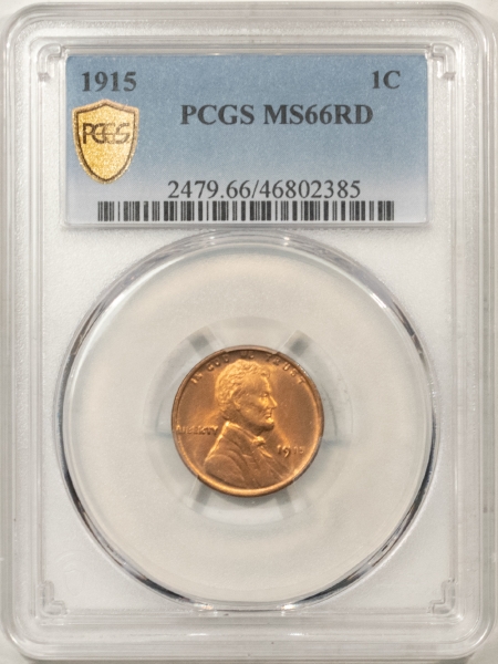 Lincoln Cents (Wheat) 1915 LINCOLN CENT – PCGS MS-66 RD, TOUGH DATE IN FULL RED!