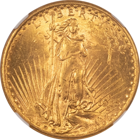 $20 1915-S $20 ST GAUDENS GOLD DOUBLE EAGLE – NGC MS-62, FLASHY, LUSTROUS!