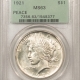 New Certified Coins 1921 PEACE DOLLAR, HIGH RELIEF – PCGS MS-62, BLAST WHITE!