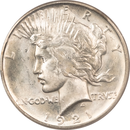 New Certified Coins 1921 PEACE DOLLAR – PCGS MS-63, OLD GREEN HOLDER, BLAST WHITE & PQ!