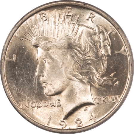 New Certified Coins 1924 PEACE DOLLAR – PCGS MS-63, BLAST WHITE! PREMIUM QUALITY!