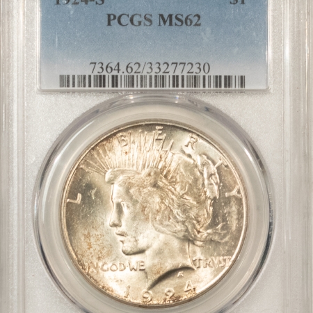New Store Items 1924-S PEACE DOLLAR – PCGS MS-62, LUSTROUS & WELL STRUCK!