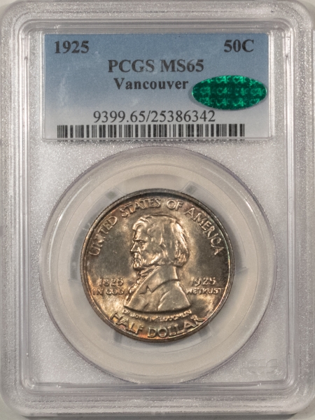 CAC Approved Coins 1925 VANCOUVER COMMEMORATIVE HALF DOLLAR – PCGS MS-65, BLAZING LUSTER, PQ & CAC!