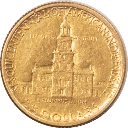 Early Commems 1926 $2.50 SESQUICENTENNIAL GOLD COMMEMORATIVE – NEARLY UNCIRCULATED, CLEANED