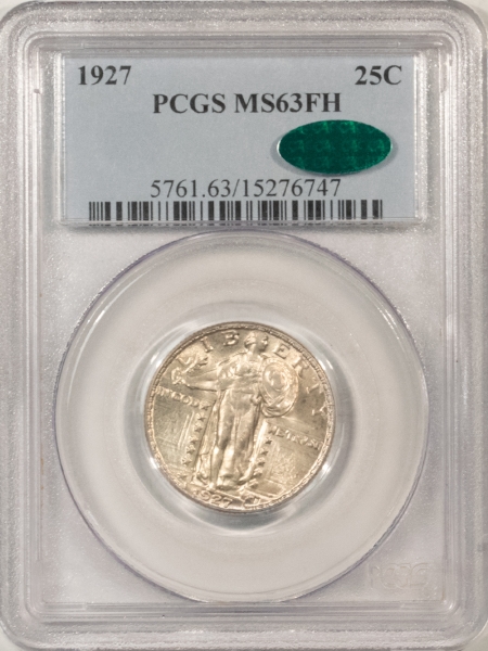 CAC Approved Coins 1927 STANDING LIBERTY QUARTER – PCGS MS-63 FH, CAC APPROVED!