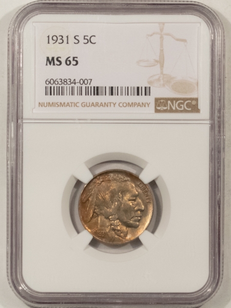 Buffalo Nickels 1931-S BUFFALO NICKEL – NGC MS-65, PRETTY!