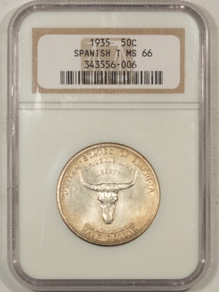 New Certified Coins 1935 SPANISH TRAIL COMMEMORATIVE HALF DOLLAR – NGC MS-66, ORIGINAL GEM!