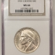 New Certified Coins 1935 HUDSON COMMEMORATIVE HALF DOLLAR – NGC MS-63, WHITE & CHOICE!