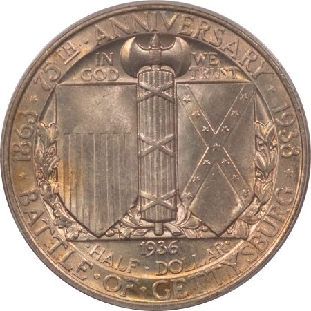 CAC Approved Coins 1936 GETTYSBURG COMMEMORATIVE HALF DOLLAR – PCGS MS-65+ SUPERB ORIGINAL GEM CAC!