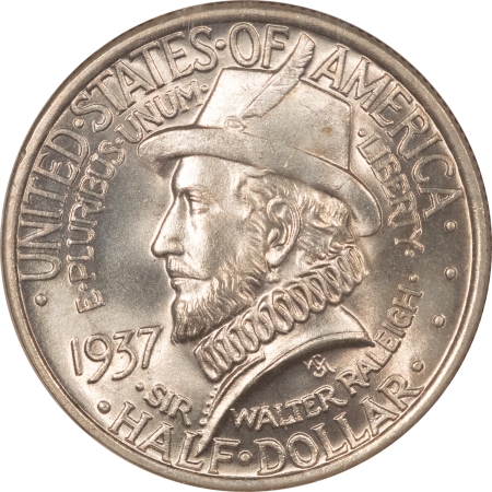 New Certified Coins 1937 ROANOKE COMMEMORATIVE HALF DOLLAR – NGC MS-66, BLAZING WHITE GEM!