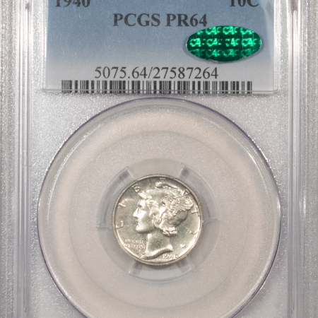 New Store Items 1940 PROOF MERCURY DIME – PCGS PR-64, CAC APPROVED, FRESH & PQ!