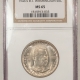 New Certified Coins 1947 BTW COMMEMORATIVE HALF DOLLAR – PCGS MS-65, WHITE GEM, LOW MINTAGE!