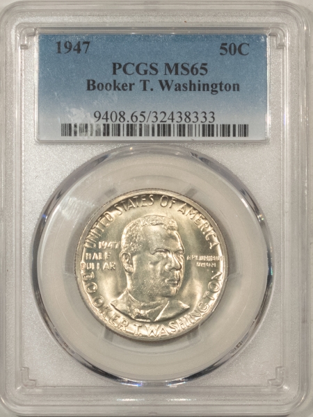 New Certified Coins 1947 BTW COMMEMORATIVE HALF DOLLAR – PCGS MS-65, WHITE GEM, LOW MINTAGE!