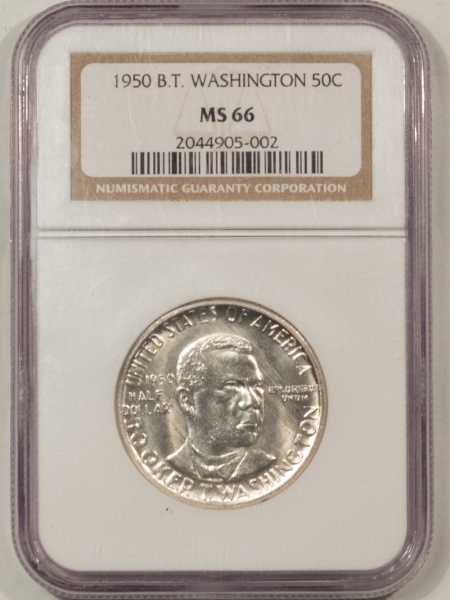 New Certified Coins 1950 BTW COMMEMORATIVE HALF DOLLAR – NGC MS-66 BLAST WHITE, MINTAGE 6004!
