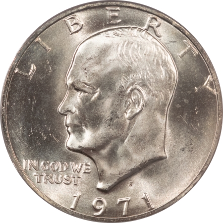 Eisenhower Dollars 1971-S $1 EISENHOWER SILVER DOLLAR – PCGS MS-67, LUSTROUS, SUPERB!