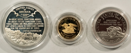 Modern Commems 1995-W CIVIL WAR COMMEMORATIVE 3 COIN PROOF SET, GOLD $5, SILVER $1 & 50C IN OGP