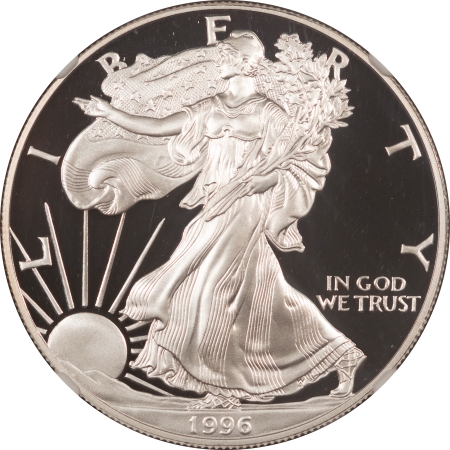 American Silver Eagles 1996-P $1 1 OZ PROOF AMERICAN SILVER EAGLE – NGC PF-70 ULTRA CAMEO, BROWN LABEL