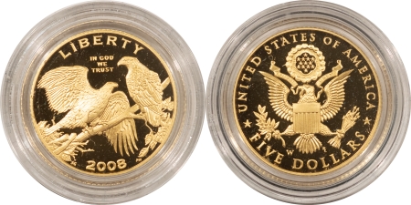 Modern Commems 2008 BALD EAGLE COMMEMORATIVE 3 COIN PROOF SET, GOLD $5, SILVER $1 & 50C IN OGP