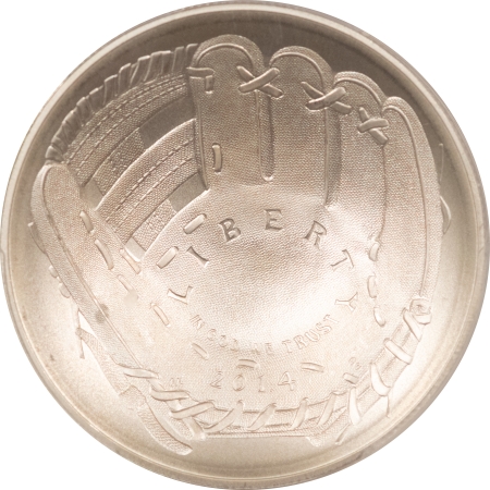 Modern Silver Commems 2014-P SILVER COMMEM $1 BASEBALL HALL OF FAME, FRANK THOMAS SIGNED, PCGS MS-70