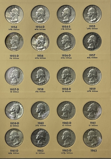 New Store Items 1932-1964 WASHINGTON QUARTER 83 COIN SILVER SET NICE MID-GRADE W/ HIGHER GRADES