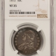 Early Halves 1822 CAPPED BUST HALF DOLLAR, O-114 – NGC AU-53, WELL-STRUCK W/ LUSTER