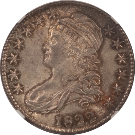 Early Halves 1822 CAPPED BUST HALF DOLLAR – NGC MS-62, FRESH, ORIGINAL LUSTER!