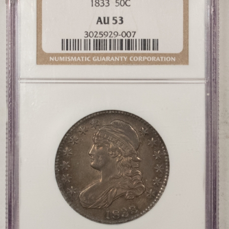 New Store Items 1833 CAPPED BUST HALF DOLLAR – NGC AU-53