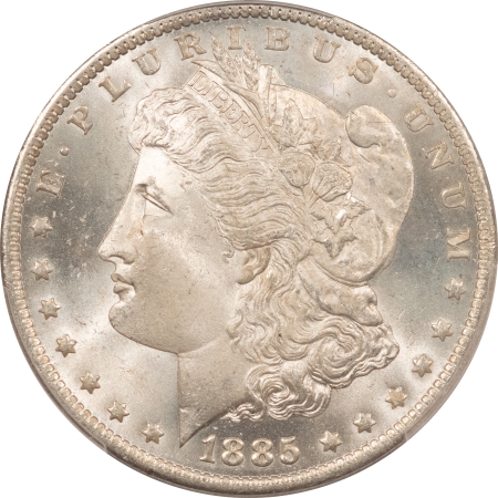 Morgan Dollars 1885-O MORGAN DOLLAR – PCGS MS-66, FRESH WHITE, WELL-STRUCK & PQ!