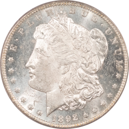 Morgan Dollars 1892-CC MORGAN DOLLAR – PCGS MS-62 PL, PROOFLIKE & LUSTROUS W/ MIRRORED FIELDS!