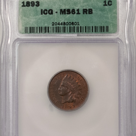 New Store Items 1893 INDIAN CENT – ICG MS-61 RB, NICE UNC, NICE LOOK