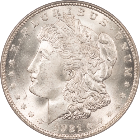 Morgan Dollars 1921 MORGAN DOLLAR – PCGS MS-66, BLAZING WHITE & PREMIUM QUALITY!
