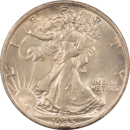 Half Dollars 1935 WALKING LIBERTY HALF DOLLAR – PCGS MS-63, ORIGINAL PLEASING & PQ!