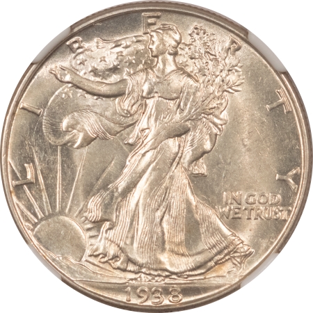 New Certified Coins 1938-D WALKING LIBERTY HALF DOLLAR – NGC MS-61, BLAST WHITE BRILLIANT UNC!