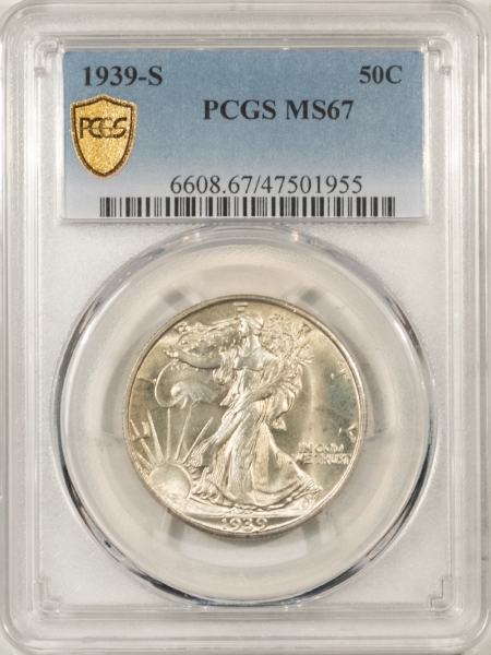 New Certified Coins 1939-S WALKING LIBERTY HALF DOLLAR – PCGS MS-67, FRESH & SUPERB!