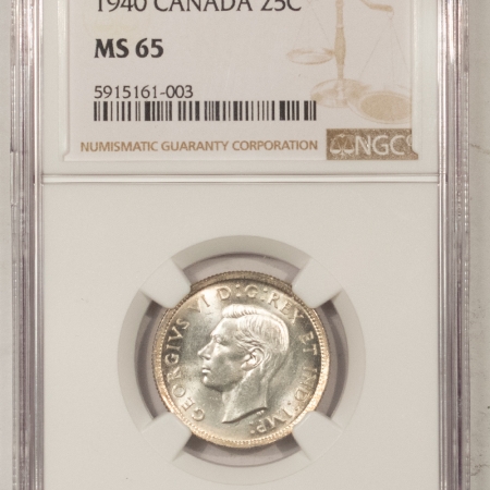 New Store Items 1940 CANADA TWENTY-FIVE CENTS NGC MS-65