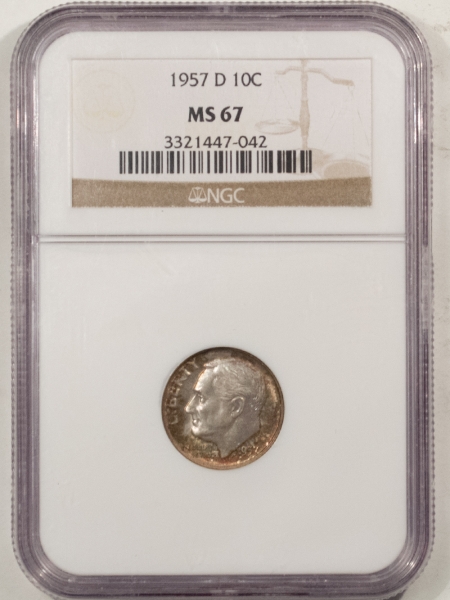 New Certified Coins 1957-D ROOSEVELT DIME – NGC MS-67 SUPERB