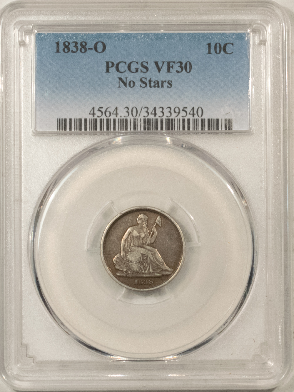 O Seated Liberty Dime No Stars Pcgs Vf Nice Original The Reeded Edge Inc