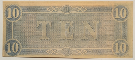 Confederate Notes 2/17/1864 $10 CONFEDERATE STATES OF AMERICA, T-68, CRISP XF/AU!